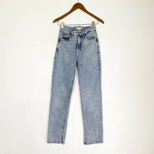 Good American Good‎ Boy Jeans Inseam Split in Indigo 541 Straight Leg GBLI859T